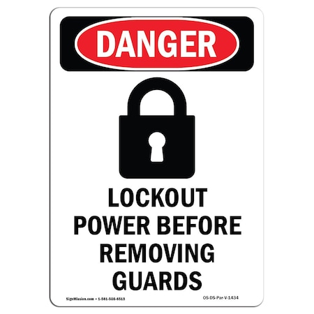 Signmission OSHA Danger Sign, Lockout Power Before, 5in X 3.5in Decal, 3.5" W, 5" L, Portrait OS-DS-D-35-V-1434
